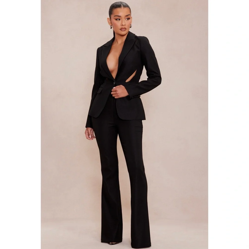 NWT Fashion Nova - Nova Luxe Women’s Denise Black Pant Suit - Picture 1 of 10